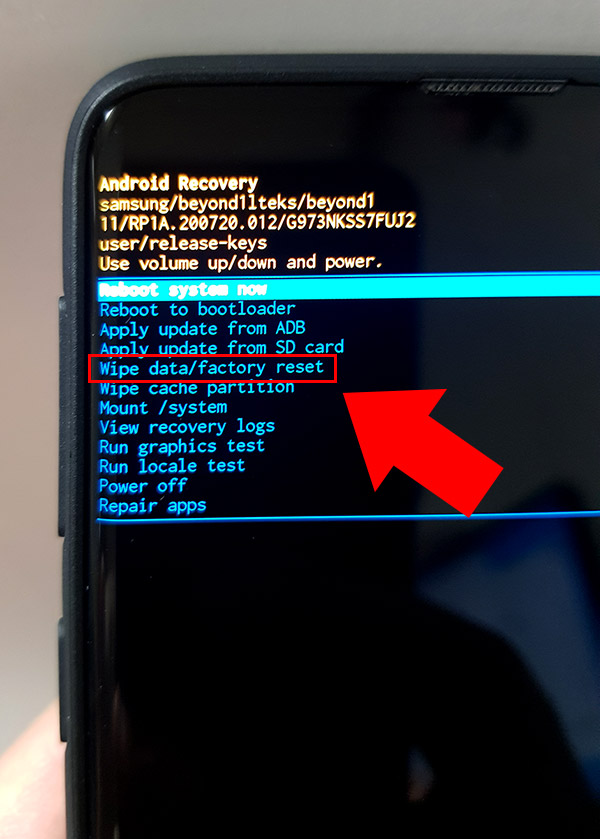갤럭시 공장초기화 실행