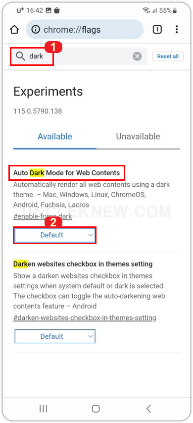 모바일 auto dark mode for web contents