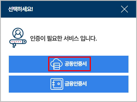 공동인증서 금융인증서 인증
